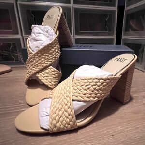 Paige Nova Sandal in Straw/cream Size 10